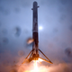 The Falcon 9 comes in for a landing.